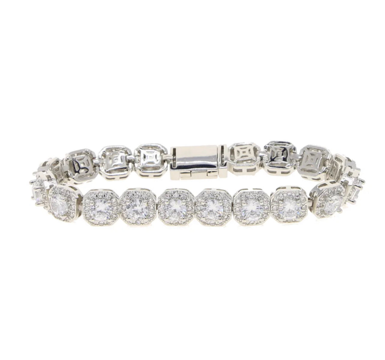 Cluster Diamonds Tennis Bracelet (Unisex)