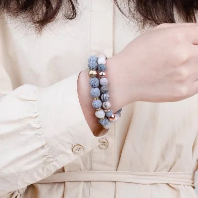 Lava Stone Couples Bead Bracelet