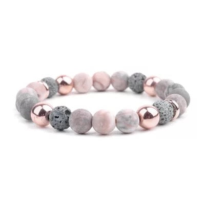 Lava Stone Couples Bead Bracelet