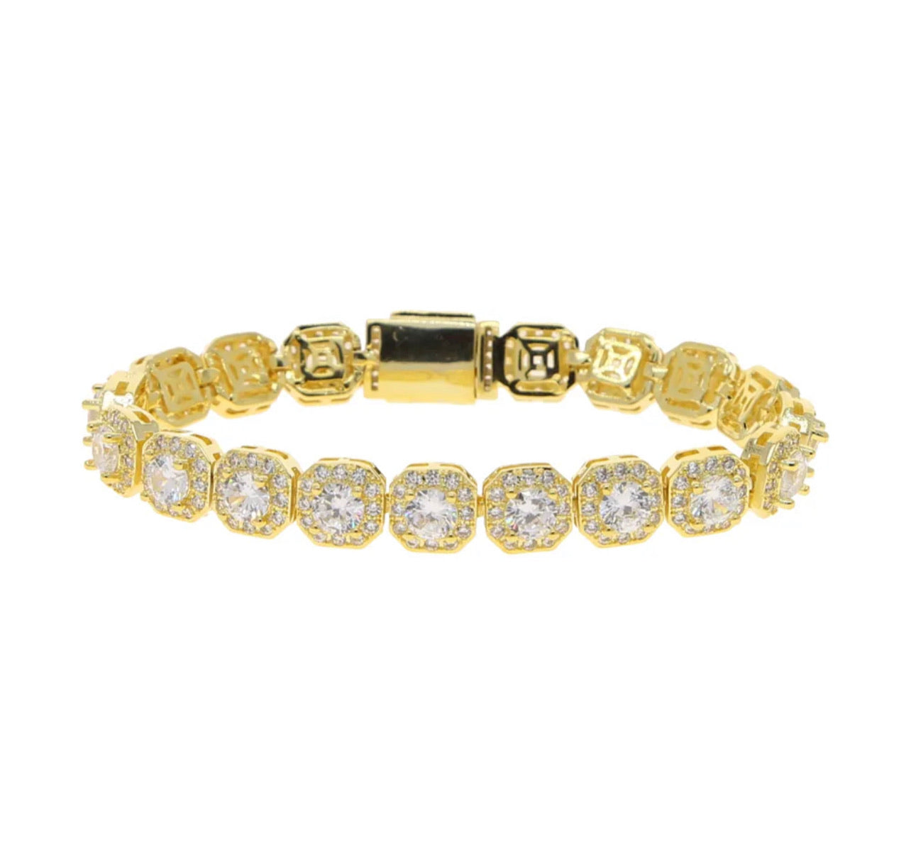Cluster Diamonds Tennis Bracelet (Unisex)