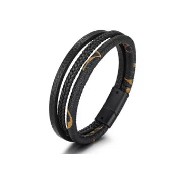 Multilayer Punk Leather Bracelet