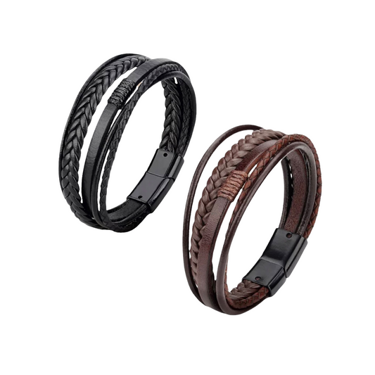 Mixed Leather Men Bracelet