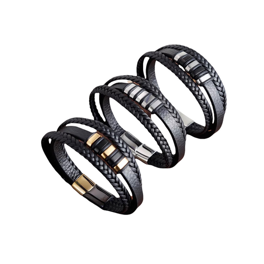 Three Layer Leather Bracelet